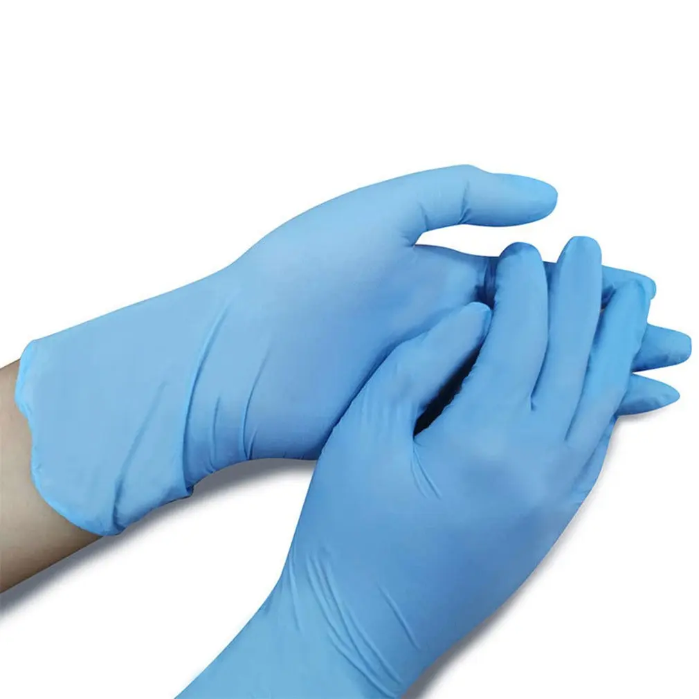 

50PCS Disposable Compound Nitrile Gloves Good Air Tightness With Hem Design Comfortable Fit Nitrile Gloves Dropshipping