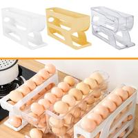 Automatic Scrolling Egg Rack Holder Storage Box Egg Basket Container Organizer Refrigerator Egg Dispenser For Kitchen G5a3