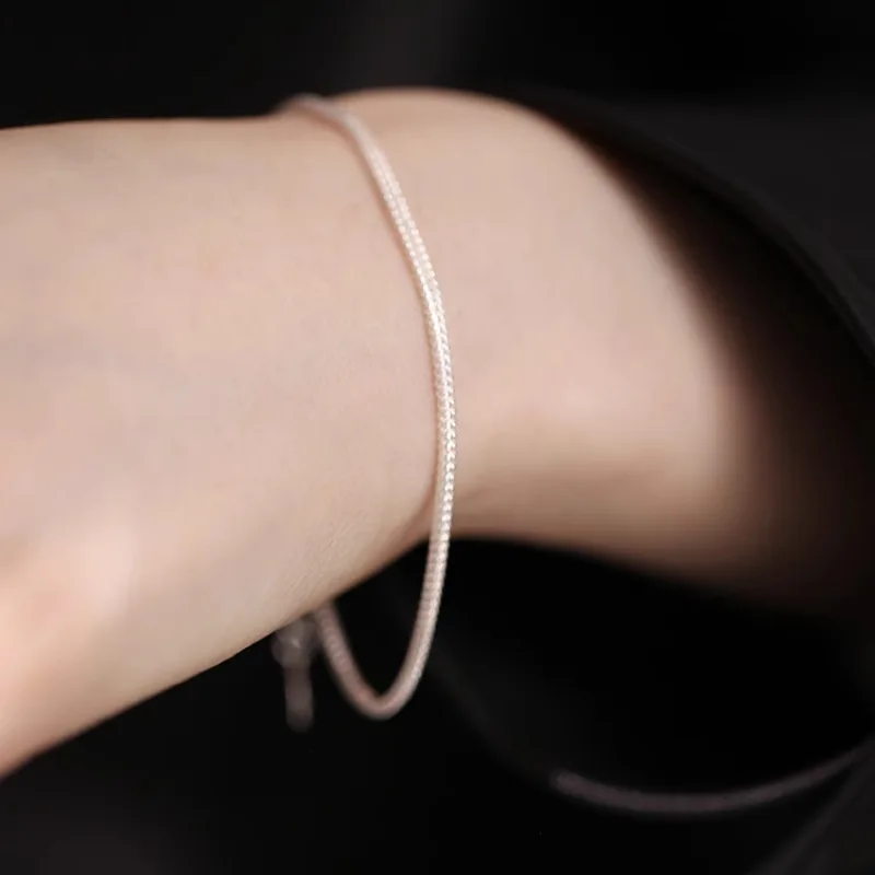 VENTFILLE 925 Sterling Silver Extremely Fine Bracelet For Women Girl Keel Chain Simplicity Versatile Jewelry Gift Dropshipping