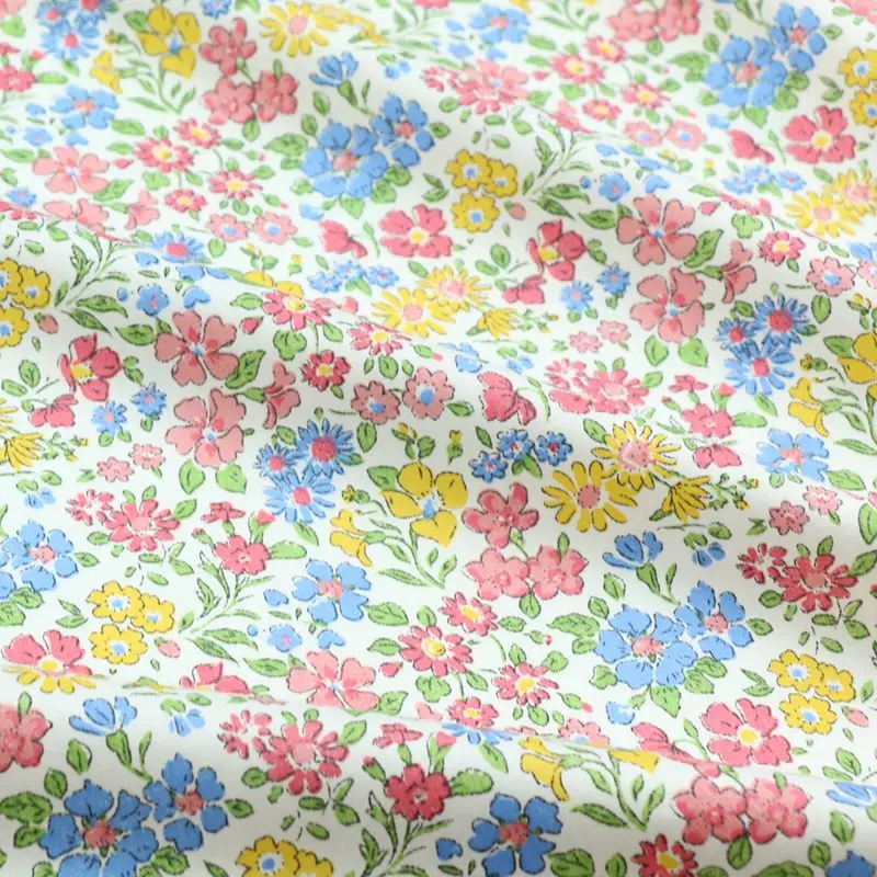 Sewing Fabric Making Bedding Dress Handmade Pajamas Bag Cloth Vintage Small Floral Pastoral Flowers Twill Cotton 160x50cm Plain