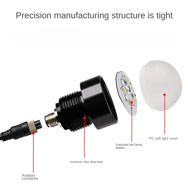Dia30mm Mini 3-color LED Aluminum Signal Indicator Lamp For Machine Tool Equipment 24V IP66 Waterproof Oil-proof Warning Lamp