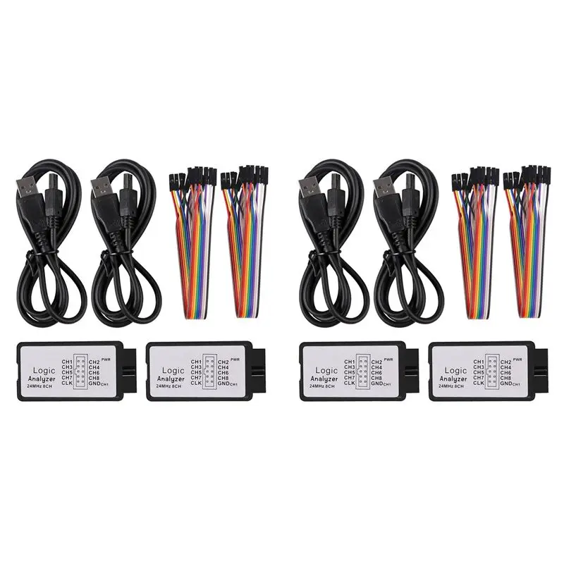 4 Sets USB Logic Analyzer 24Mhz 8 Channel 24M/Seconds Logic Analyzer Debugger For FPGA Logic Analyzer Logic 24M 8CH-N37R