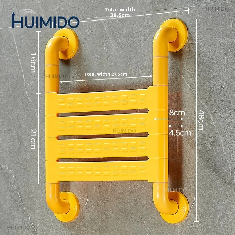 Bathroom seat folding stool wall-mounted cushion shower elderly bathroom non-punching non-slip backrest bath stool