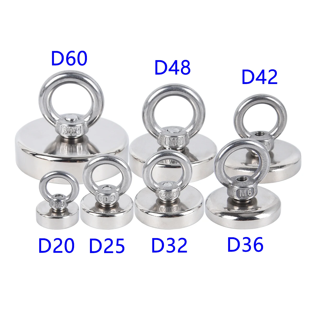 장착, 공구 홀더, 가정 장식, DIY 마그네틱 스탠드를 위한 아이볼트 강력한 낚시 자석이 있는 강력한 희토류 컵 자석