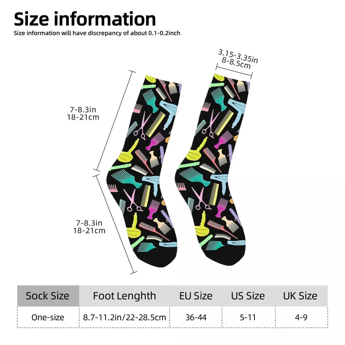 Salon Hair Dressing Tool Kawaii Socks Sports Cartoon Pattern Socks