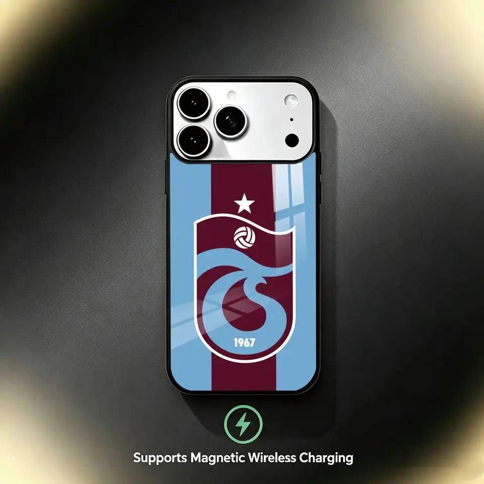 Funda con logo de Trabzonspor para iPhone 17,16,15,14,13,12,11 Plus,Pro con carga inalámbrica magnética 3