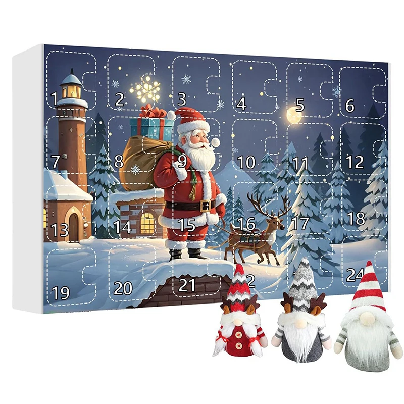 

2024 Christmas Gnome Advent Calendar, 2024 Christmas Countdown Calendar With Collectible Gnome Plush Dolls Toy