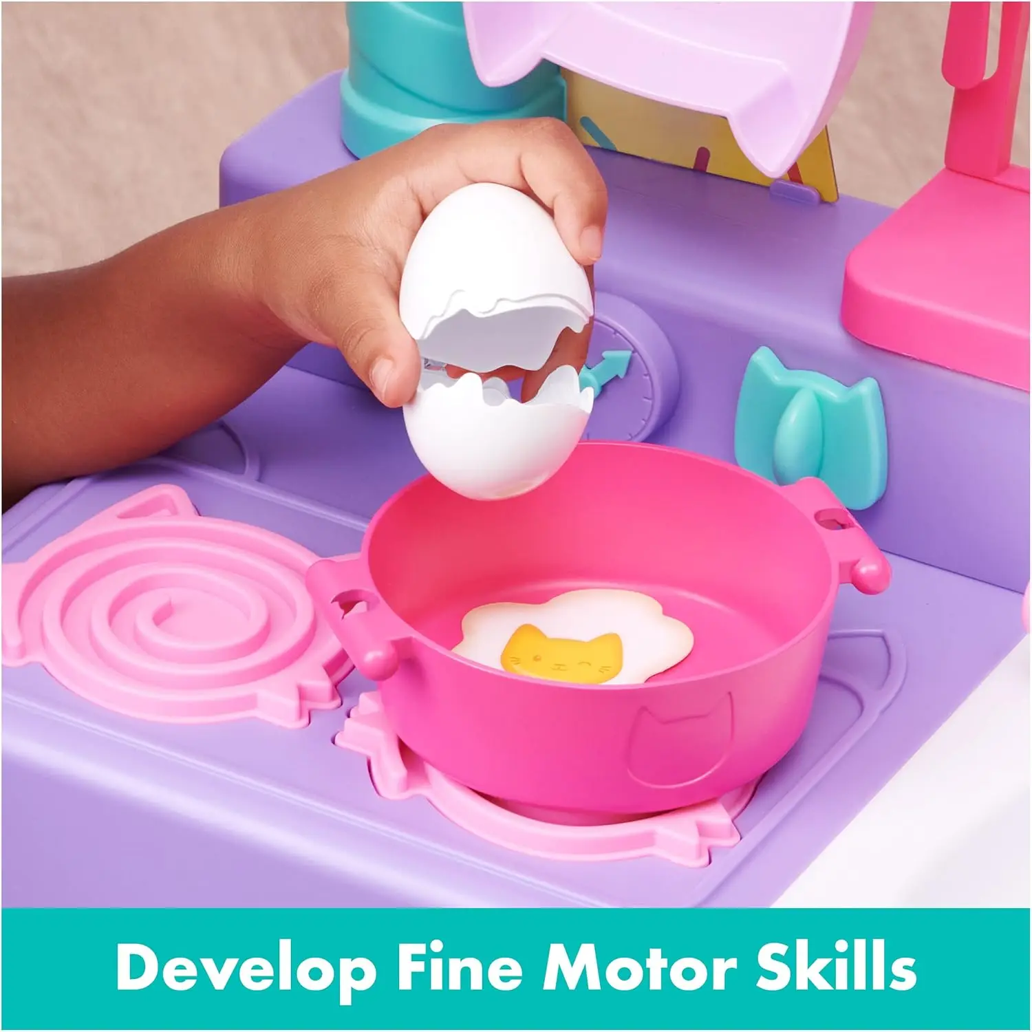 Cakey Kitchen Set for Kids with Play Kitchen Accessories, Play Food, Sounds, Music and Kids Toys for Girls and Boys Ages 3+