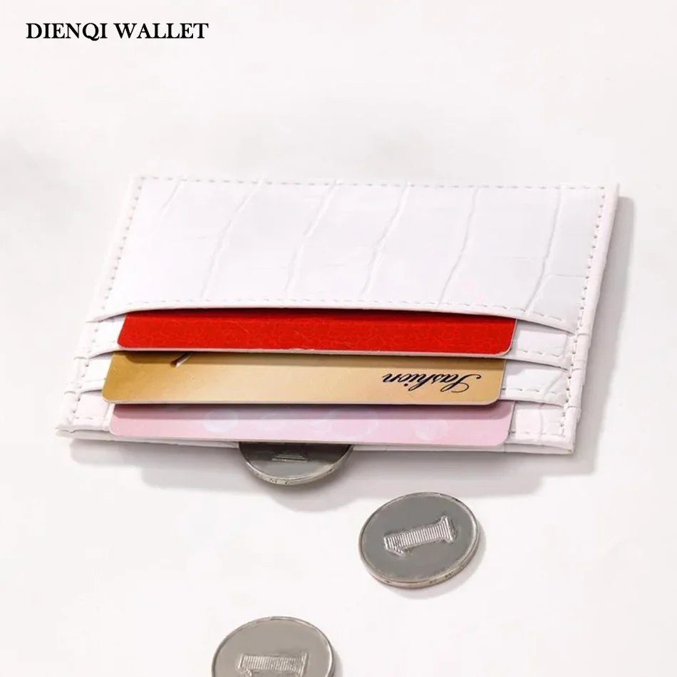 Damen Kreditkartenetui mit Krokodilmuster Schlankes Dünnes Rotes Minimalistisches Damen-Portemonnaie mit Münzfach Bankkartenhalter für Frauen – Detail 7
