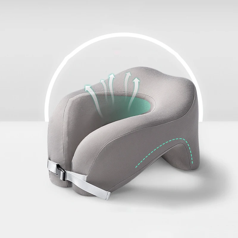 Almohada de viaje en forma de U de espuma de memoria pura, almohada Cervical para avión, oficina, siesta, vuelo, dormir, cabeza, soporte para el cuello
