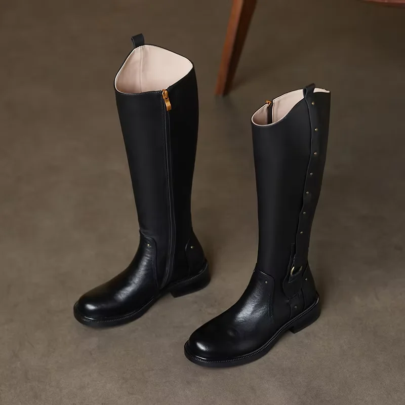New Equestrian Boots Zippers Equestrian Supplies Long Boots Riding Equipment Non-Slip Ultra Footwear Resistant Horse Rider Shoe