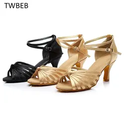 Women's Latin Dance Shoes Ladies Professional Ballroom Salsa Dancing Shoes Soft Soles Dance Sandals Woman Heels Wholesales