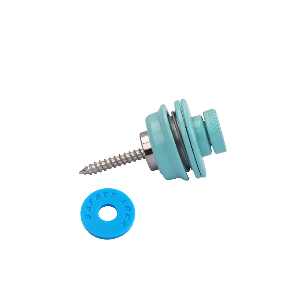 

Heavy Duty Alloy Mushroom Head Strap Buttons For Electric Bass Guitar Parts Blue Snap Locking System Durable Easy Install No