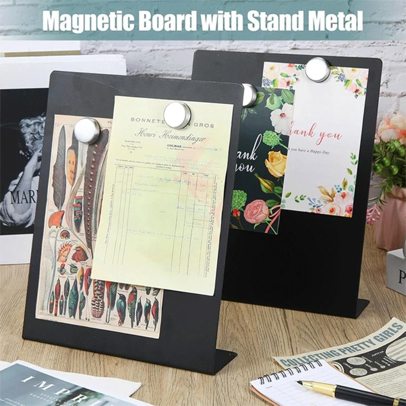 Magnetic Bulletin Board with Easel Stand for Back to School Menu Table Home Kitchen Office Supplies(11 X 8.5 Inches)-A12I