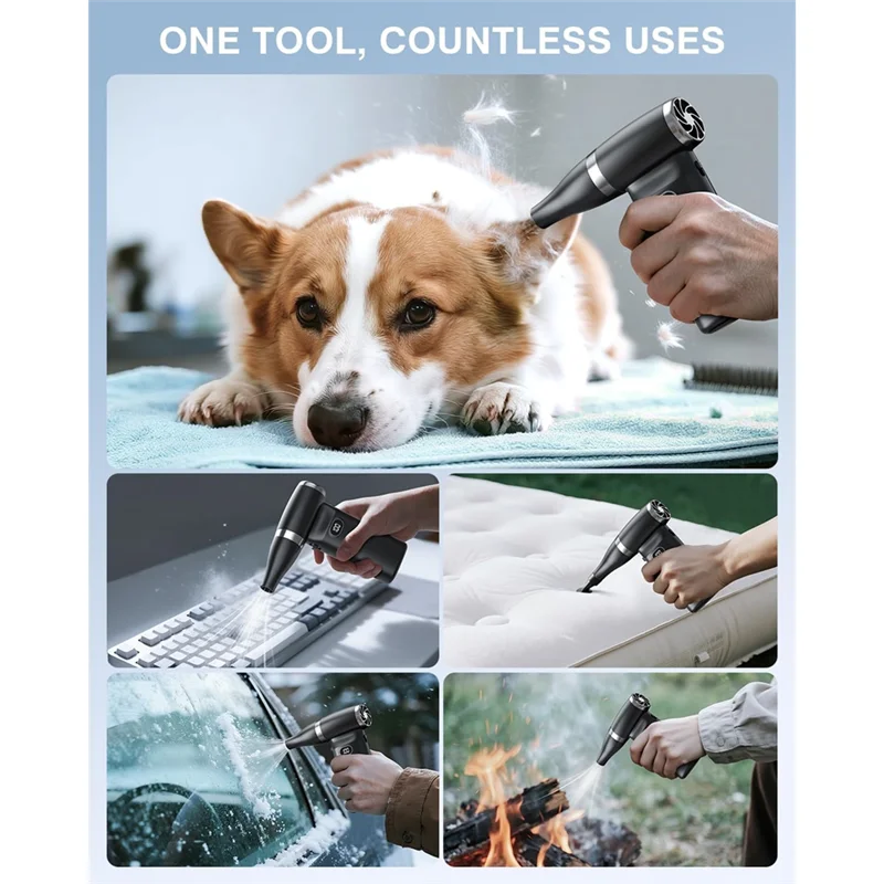 Electric Compressed Air Duster Cordless: 60 MPH High Wind Speed Mini Air Blower For Electronics Computer Cleaner Hand