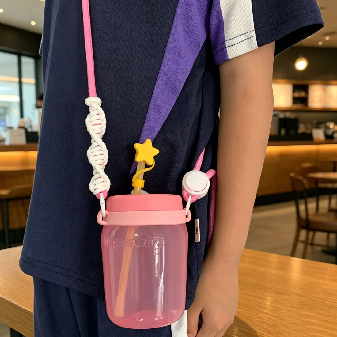 Water Bottle Silicone Holder with Lanyard Strap Hanging Rope for DIY Carrying Cup ，Adjustable Shoulder Strap for Owal and more