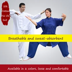 Tai chi algodón sólido 6 colores alta calidad Wushu Kung fu ropa niños adultos artes marciales traje Wing Chun
