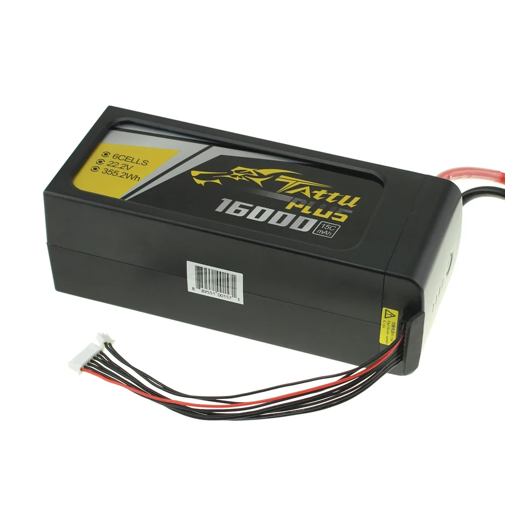 Tattu-rcレーシングドローン用lipo6sバッテリー,22.2v,16000mah plus 15c 6s1p 22.2v,as150 xt150コネクター付き,uavバッテリー