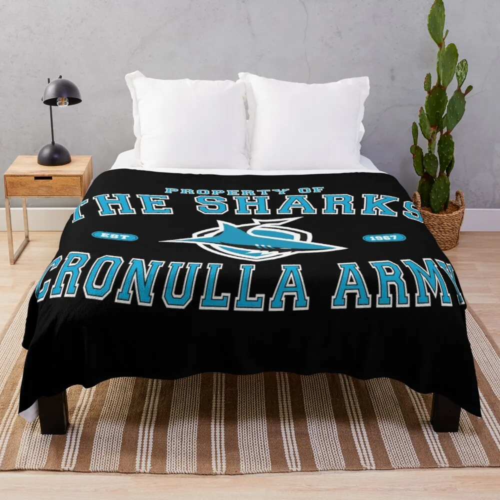 NRL - The Cronulla Sharks ArmyThrow Blanket Oversized Throw Blanket Cute Blanket Plaid