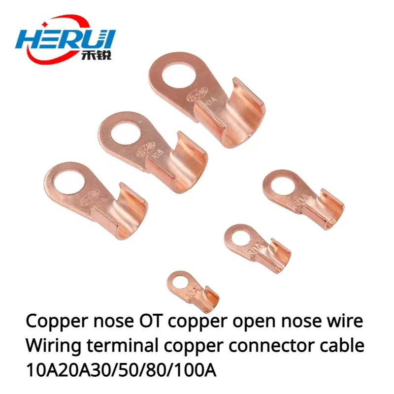 

Wire connector Copper nose OT copper open nose wire terminal copper connector 10A20A30/50/80/100A