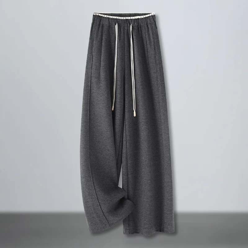 سراويل كسولة للنساء والشتاء، تصميم ثنيات أنيق، تغطية الورك، التخسيس، سراويل كاجوال مستقيمة الساق