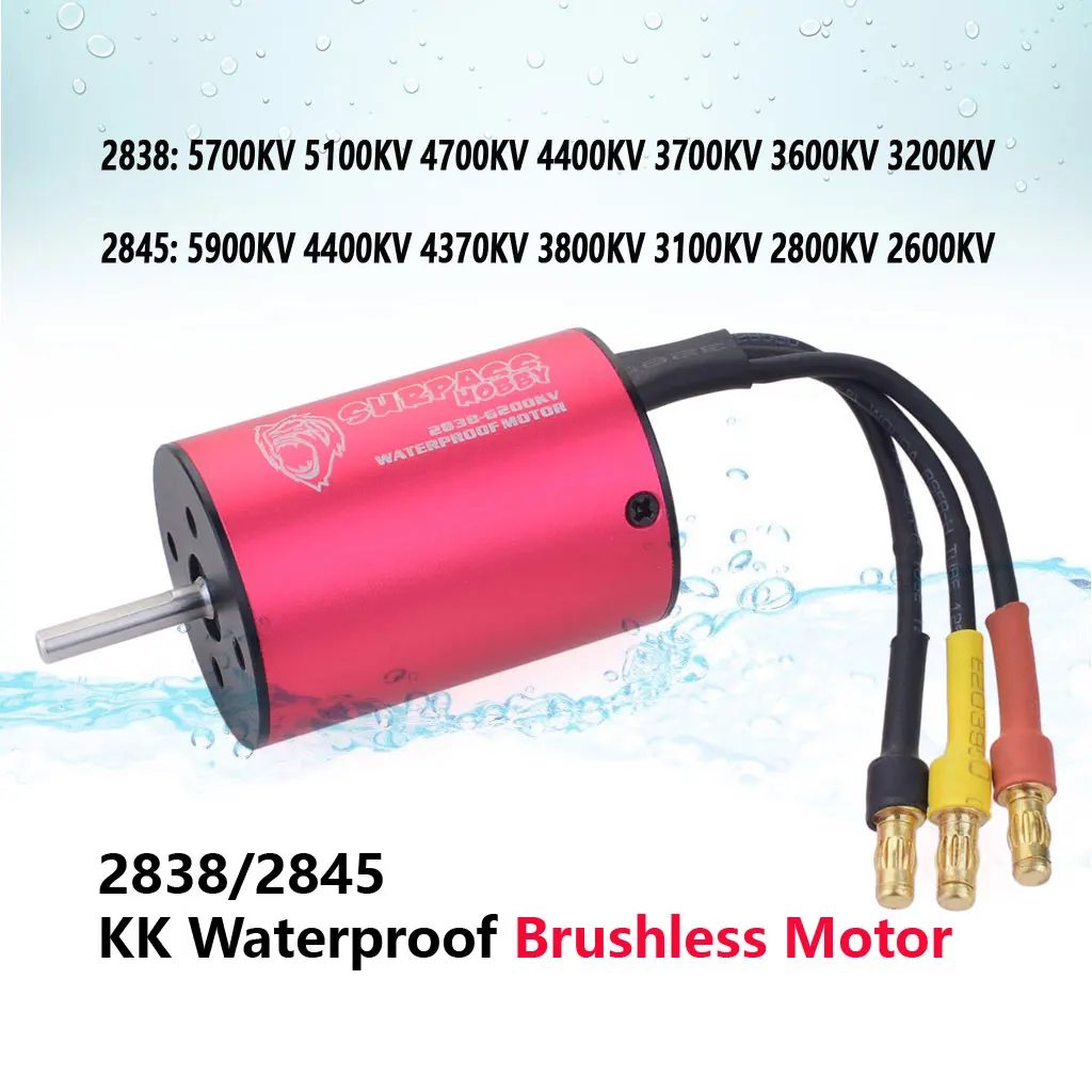 Surpass Hobby 2838 2845 2600KV 5900KV KK Waterproof Brushless Motor for Wtloys Remo 1/12 1/14 1/16 1/18 RC Car Boat