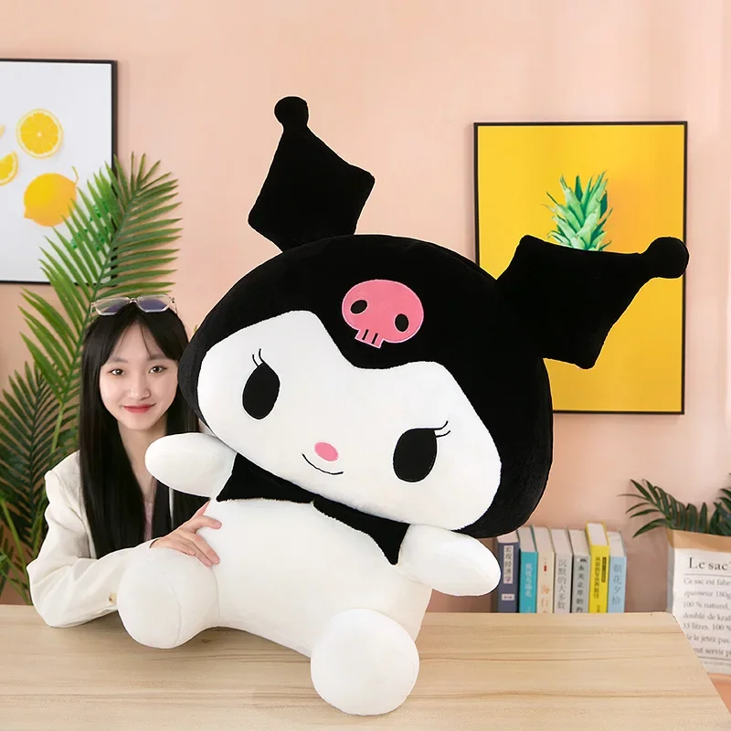 

85cm Big Size Sanrio New Dark Kuromi Cartoon Animation Doll Stuffed Animal Peluche Room Decoration Toy Gift