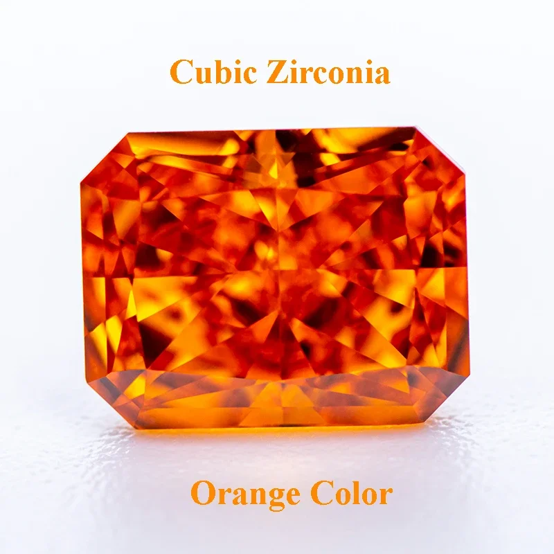 

Cubic Zirconia Crushed Ice Cut Orange Color Rectangle Shape Charms Beads for Diy Jewelry Making Rings Materials No Certificate