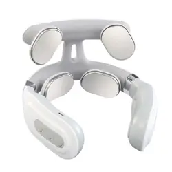 4 Heads Smart Neck Massager Protection Heating Machines Wireless Neck and Shoulder Massager Rechargeable White