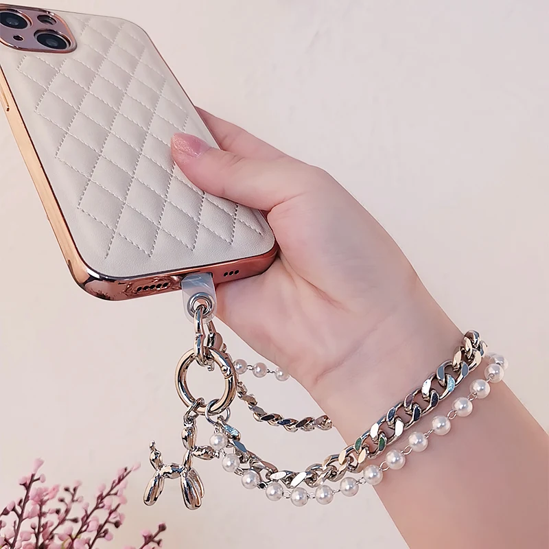 Mobile Phone Lanyard Exquisite Pendant Pendant Wrist Chain Short Hand-held Strap Phone Case with Clip Universal Anti-lost Sling