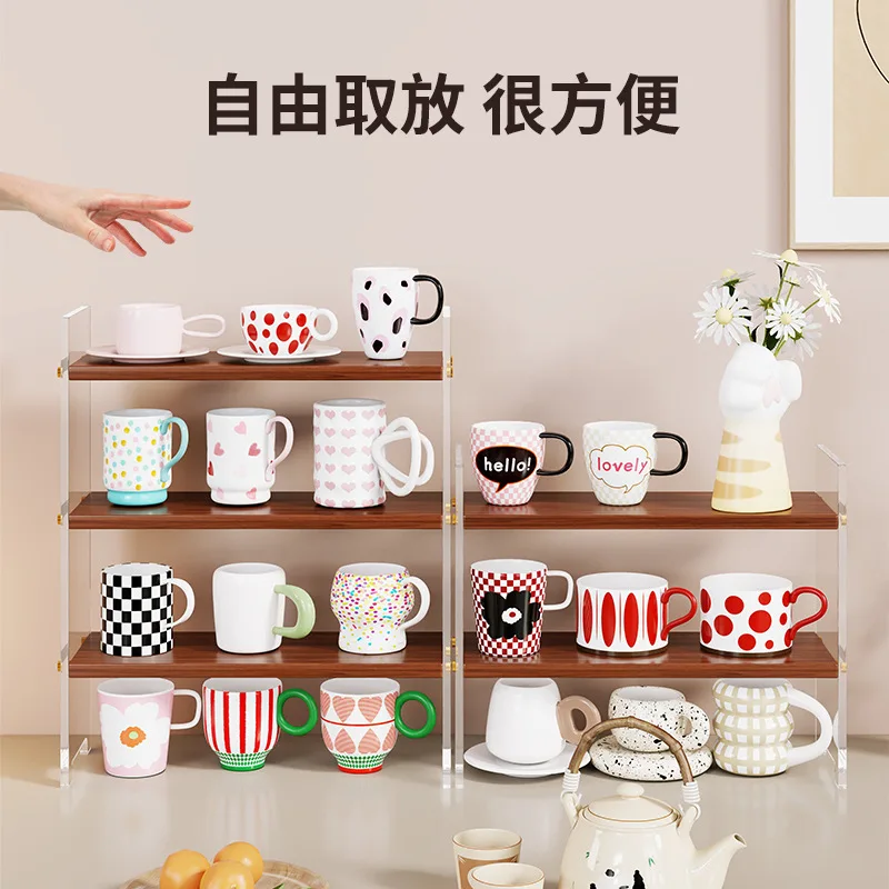 Desktop storage rack, acrylic cup holder, dining table, countertop cup storagerack