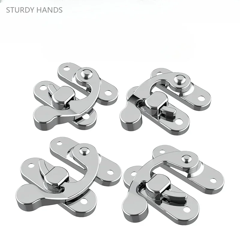 10PCS Zinc Alloy Gift Packaging Wooden Box Hook Lock Vintage Jewelry Box Accessories Buckle