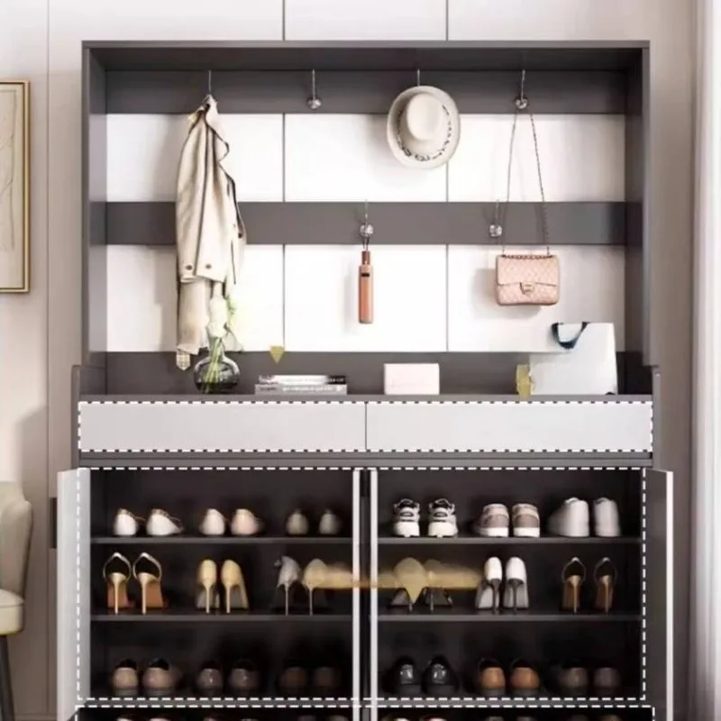 الشمال نمط رمادي خزانة خذاء الحديثة الحد الأدنى عرض خزائن الأحذية غرفة المعيشة أدراج Szafka Na Buty أثاث المنزل