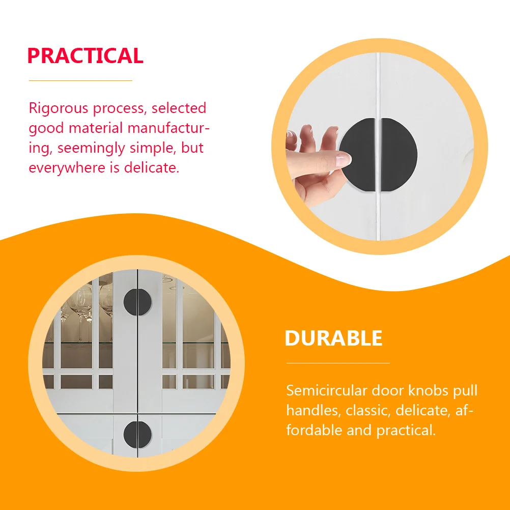 

2pcs Half Moon Cabinet Pulls Semicircular Drawer Handles Metal Cupboard Knobs For Home Wardrobe Closet Bookcase Cabinet Handle