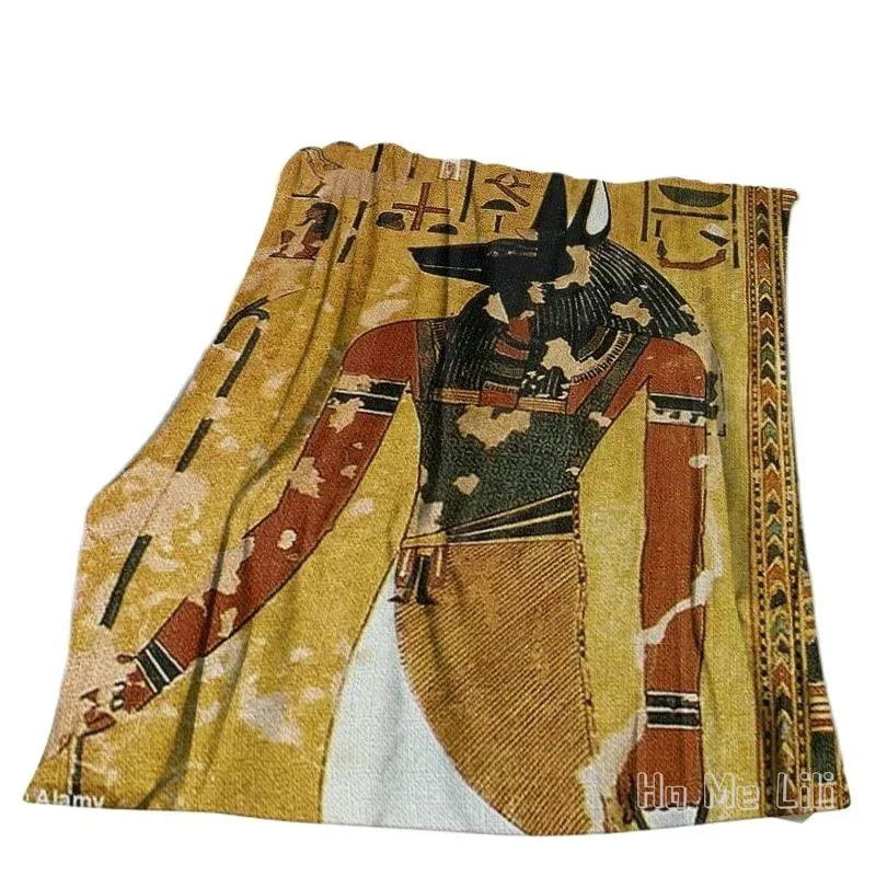 Egyptian God Flanela Blanket, God Sofa Bed, Macio, Aconchegante, Adulto, Juventude, Casa, Viagem, Acampamento, Aplicável