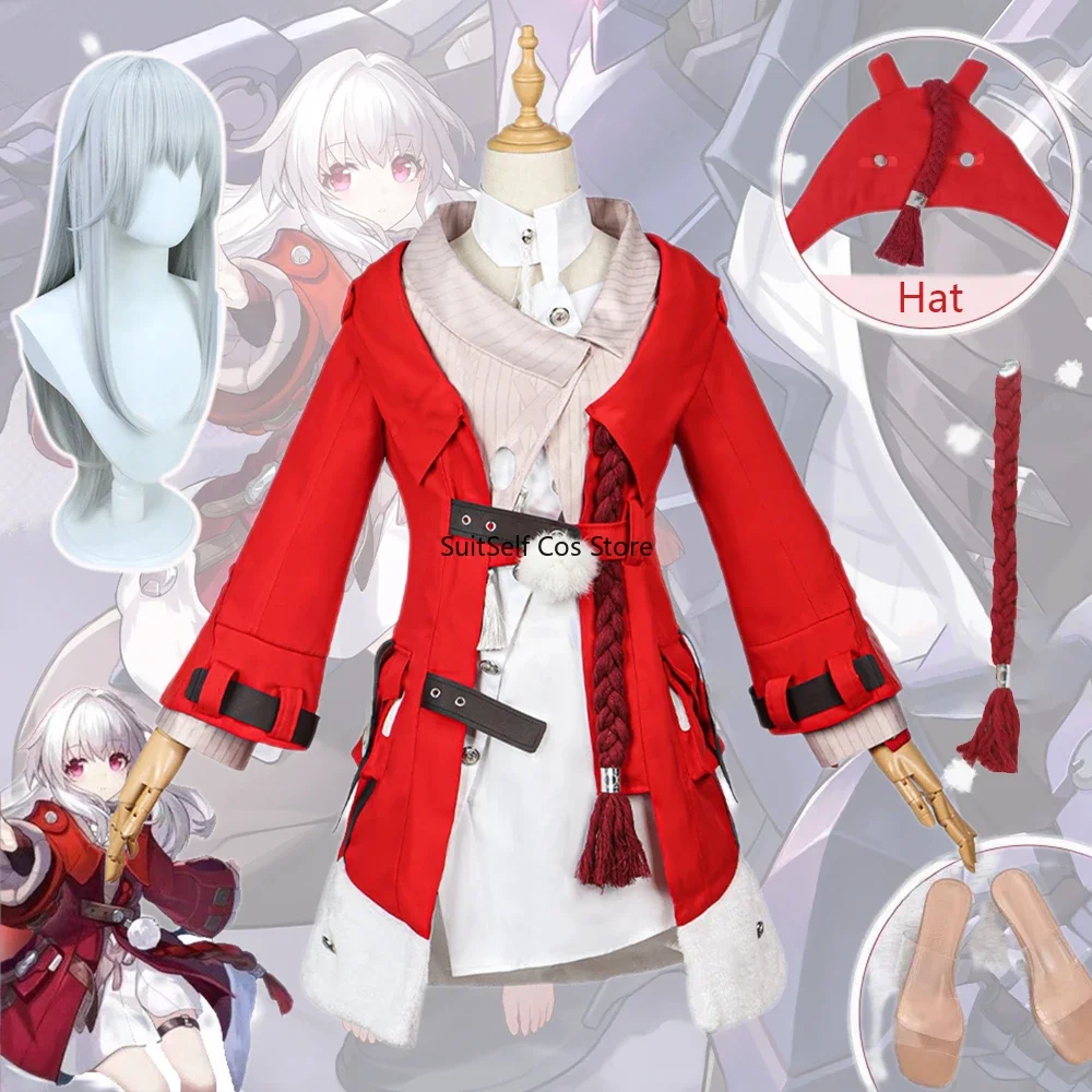 

Game Honkai: Star Rail Cosplay Clara Costumes Cosplay Carnival Uniform Wig Clothes Clara Halloween Costume Women disfraz niña