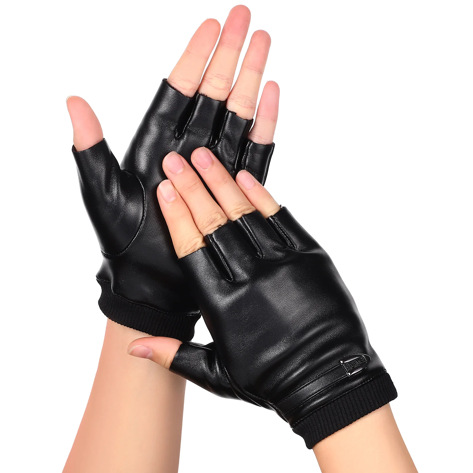 Winter Warm Gloves Half Finger Sports Cycling Driving for Men Gym PU Riding Half-finger Women