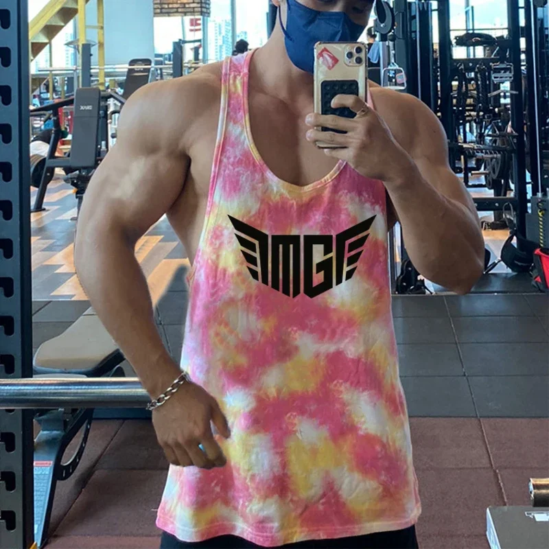 

Camouflage Running Vests Men Bodybuilding Stringer Tank Top Mesh Gym Clothing Training Sleeveless T-Shirt Fitness Mens Tanktop