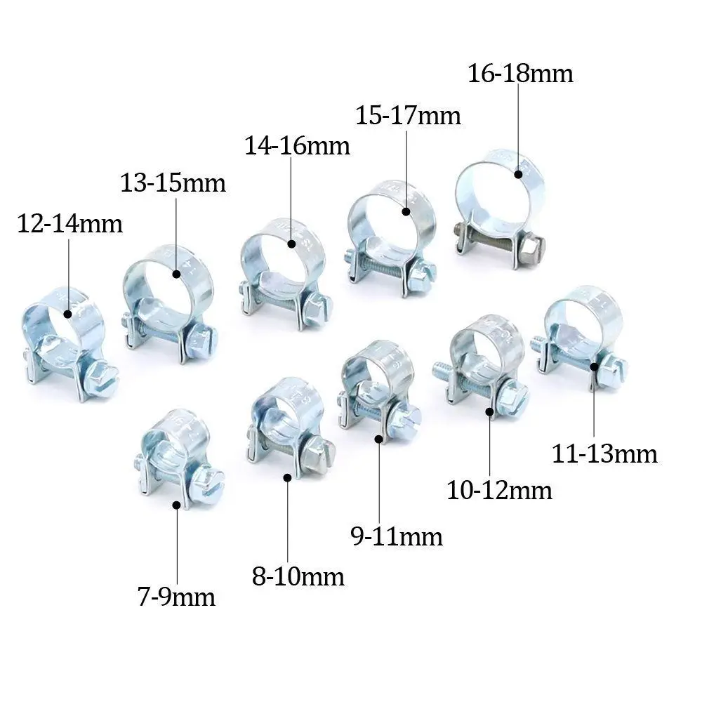 Herramienta de fijación Kit surtido de abrazaderas de manguera Clip de tubo fijo Accesorios de tubería Aro de tubería galvanizado de acero al carbono