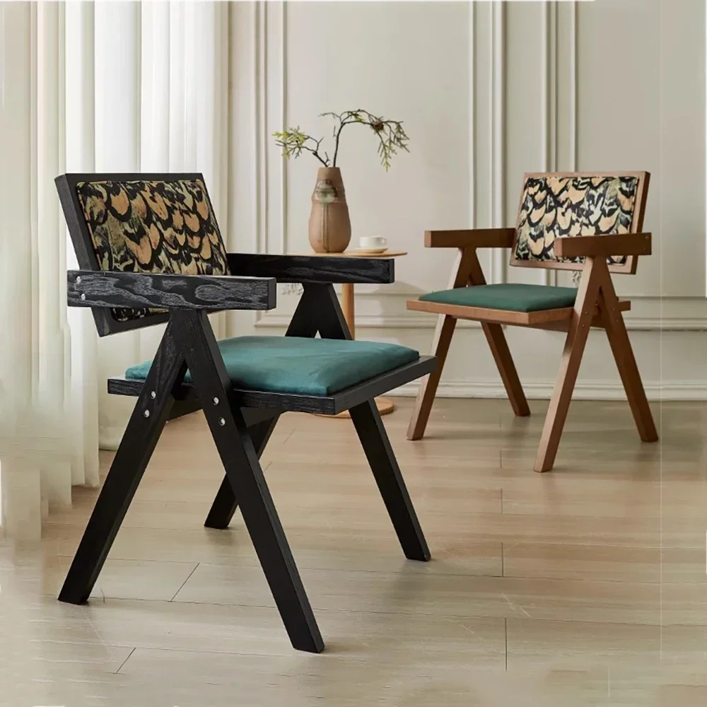 

Set Of 2 Classic Dining Chairs With Arm Rest Upholstered Designer Living Room Dining Chairs Morden Bedroom Chaise Furniture