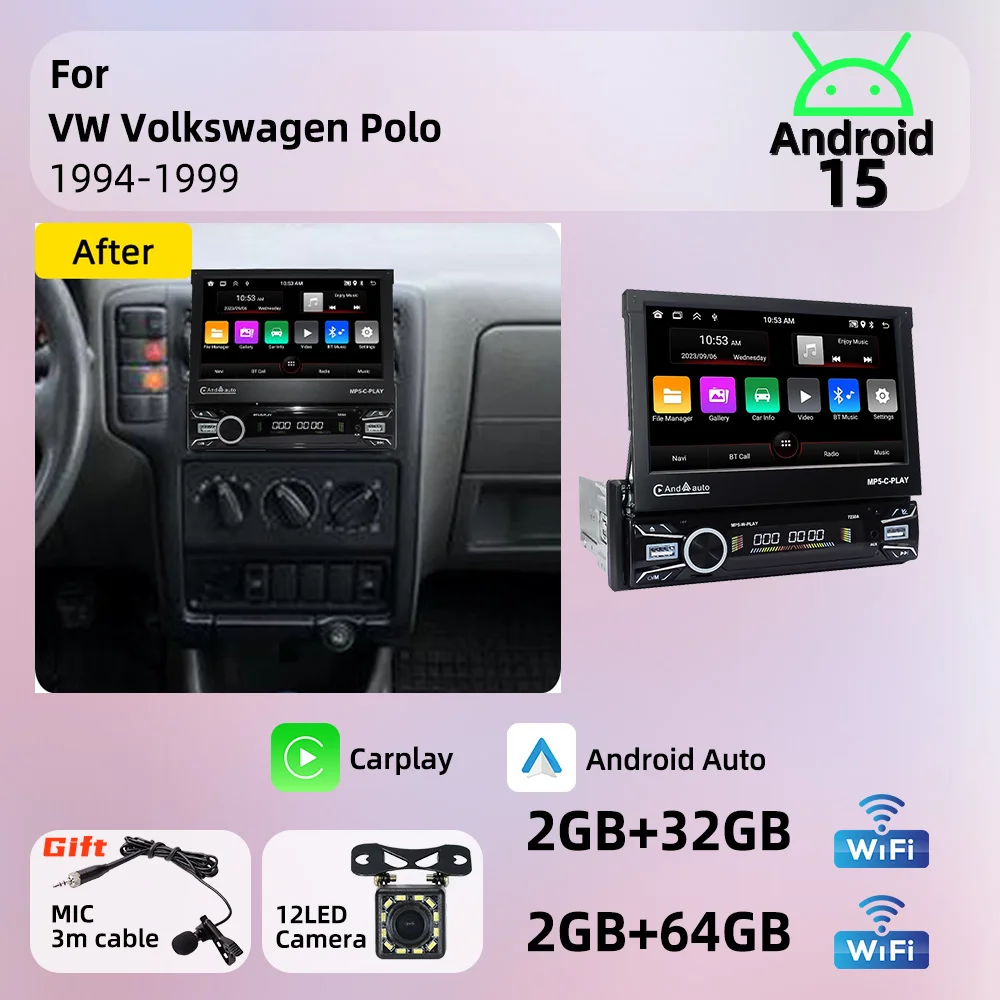 Android Radio 1Din Stereo 7
