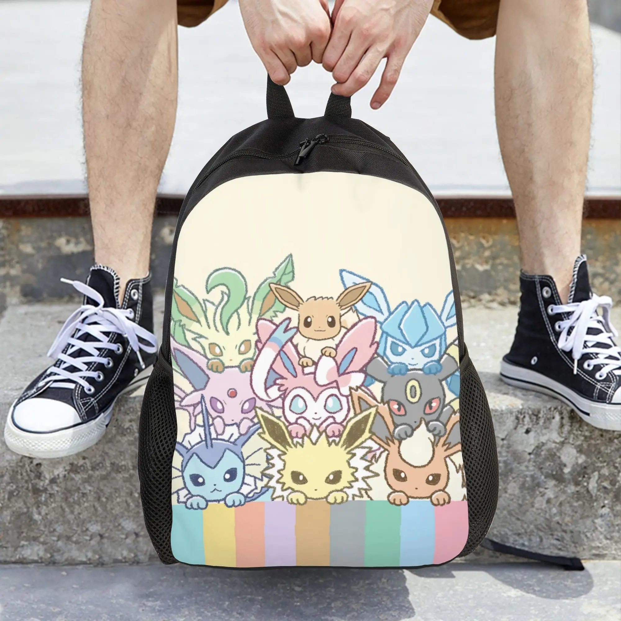 Fashion Cartoon Pokemon Theme Backpack ita bag  mochila Solid Outdoor Sturdy Shoulder Rucksack