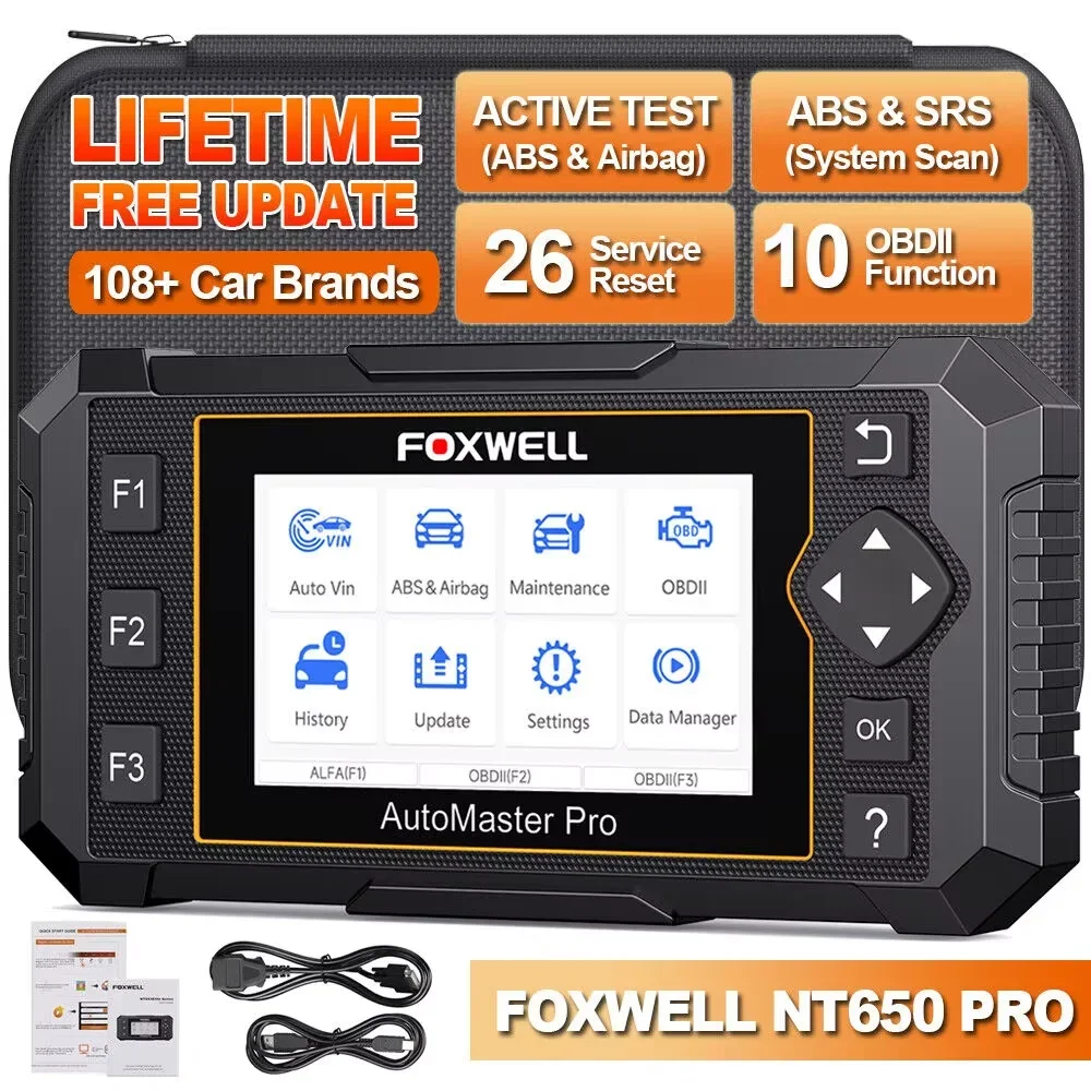 

Foxwell NT650 Pro OBD2 Automotive Scanner Car Code Reader ABS SRS Bidirectional D.PF TPMS EPB OIL Reset Car Diagnostic Tool