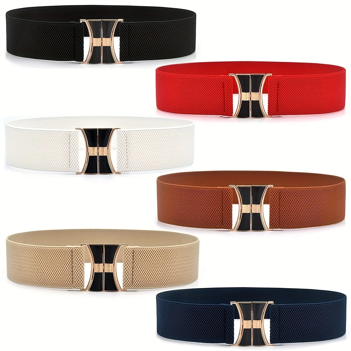 Women's Fashion Elastic Elastic Wide Waistband Elastic Decoration Buckle Belt Down Dress Belt