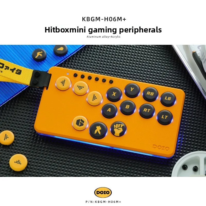 DOIO HITBOX KBGM-H06M+ Mini Gaming Keyboard Aluminum Alloy Upgradeable Wireless Function Support Switch PC PS4 PS5 Steam