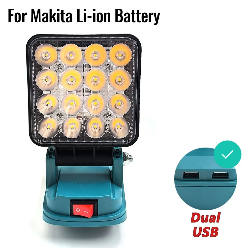 Für Makita 14,4V-18V Li-Ionen-Akku Laterne Outdoor-Taschenlampe Kabellose LED-Arbeitsleuchte Campinglampe Notbeleuchtung