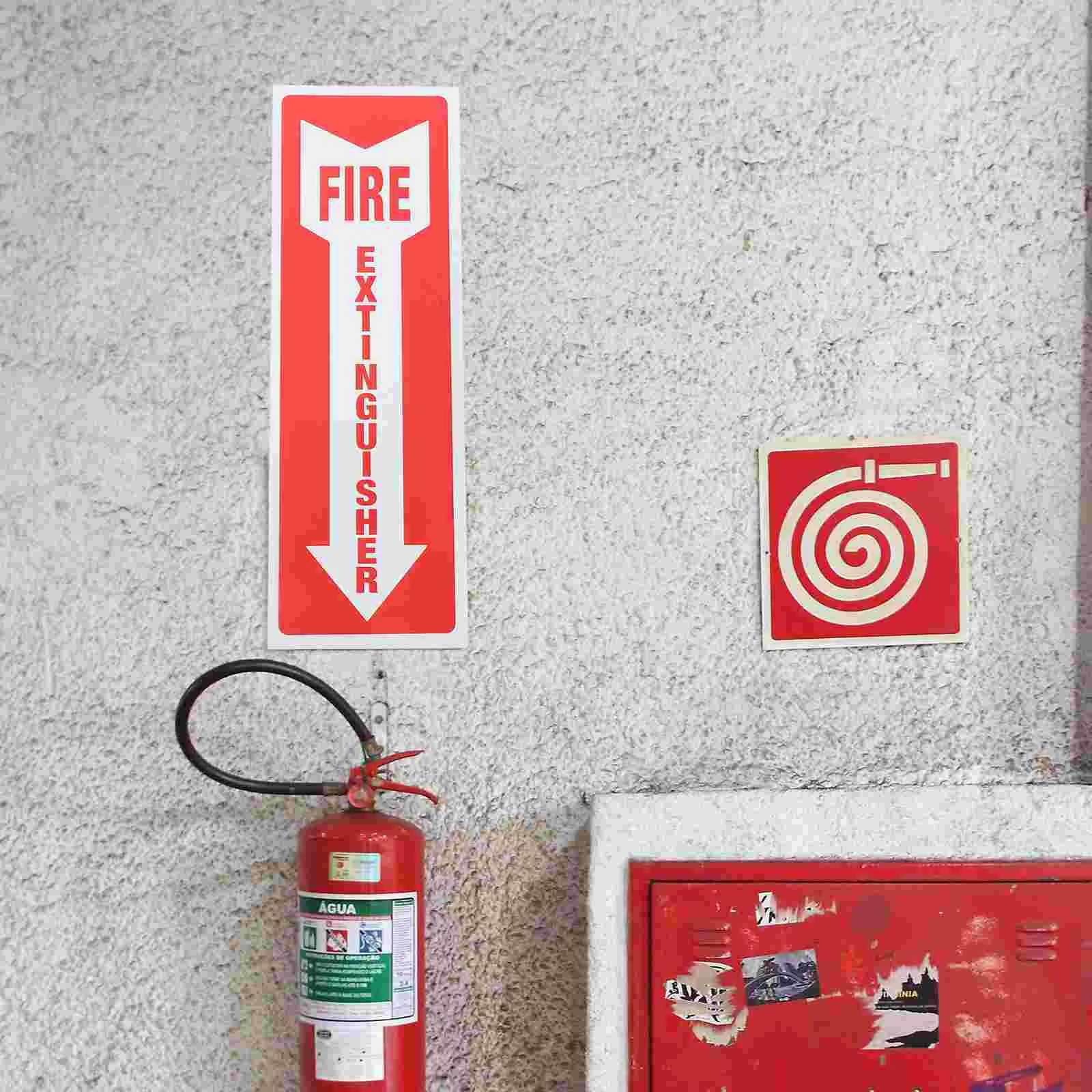 8 Pcs Stickers Labels Fire Extinguisher Adhesive Sign for Restaurant Office Decal Self