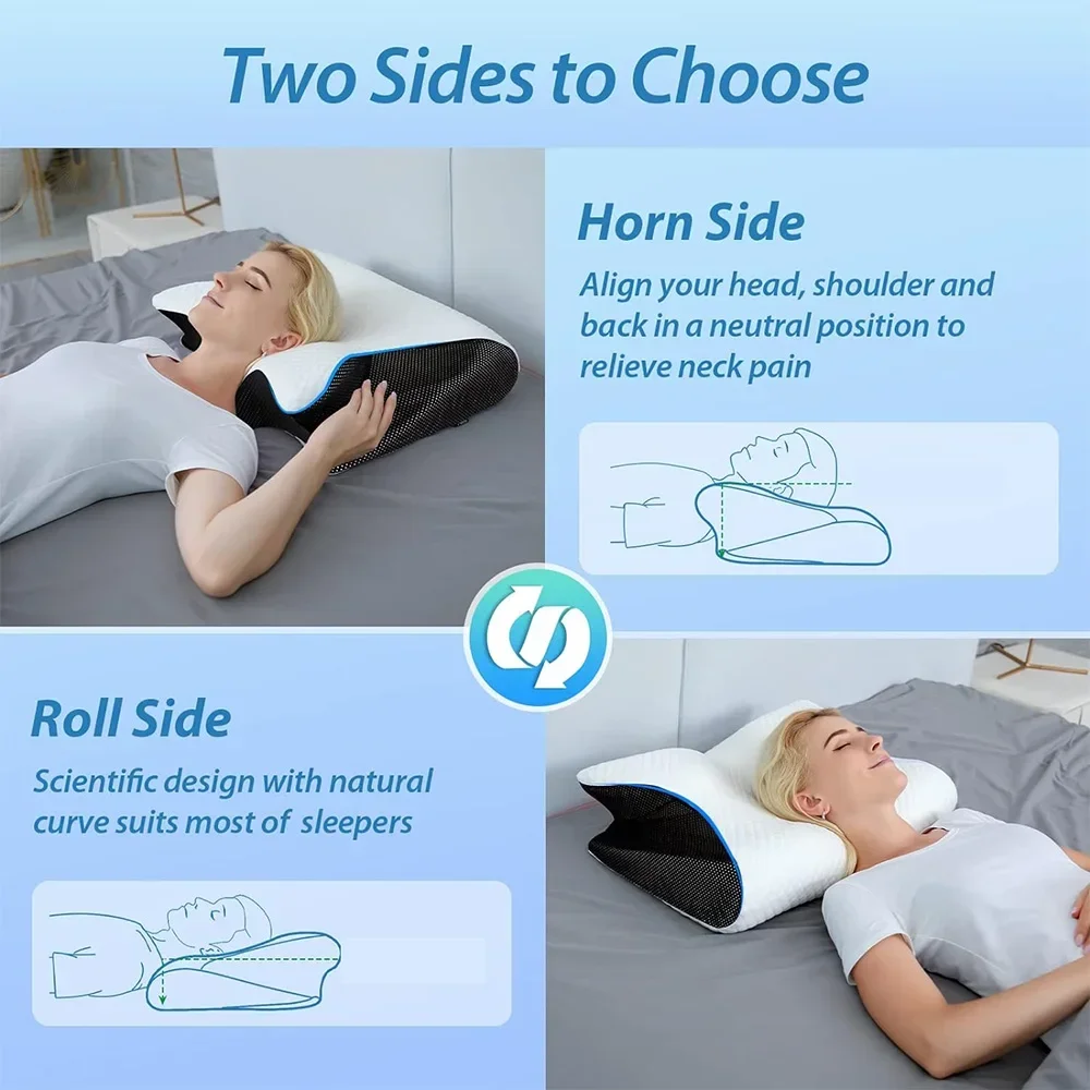 Butterfly Sleep Memory Neck Pillow Slow Rebound Comfortable Memory Foam Sleep Pillow Cervical Orthopedic Neck Massage Bed Pillow view 5