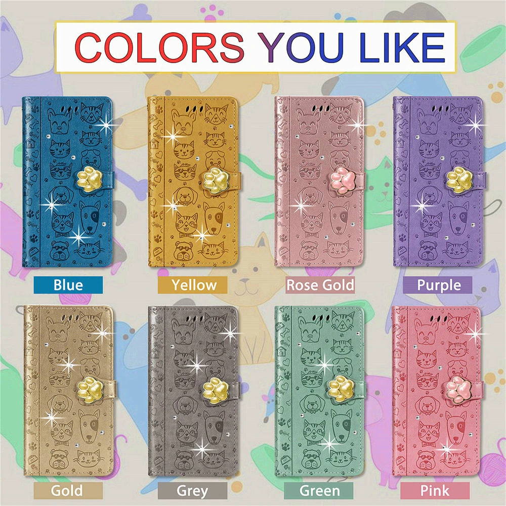 

For HONOR 200 100 X60 Pro Lite Smart 90 GT X9C X6B Case Pictorial Dog Glitter Animal Wallet Cases Flip Cover