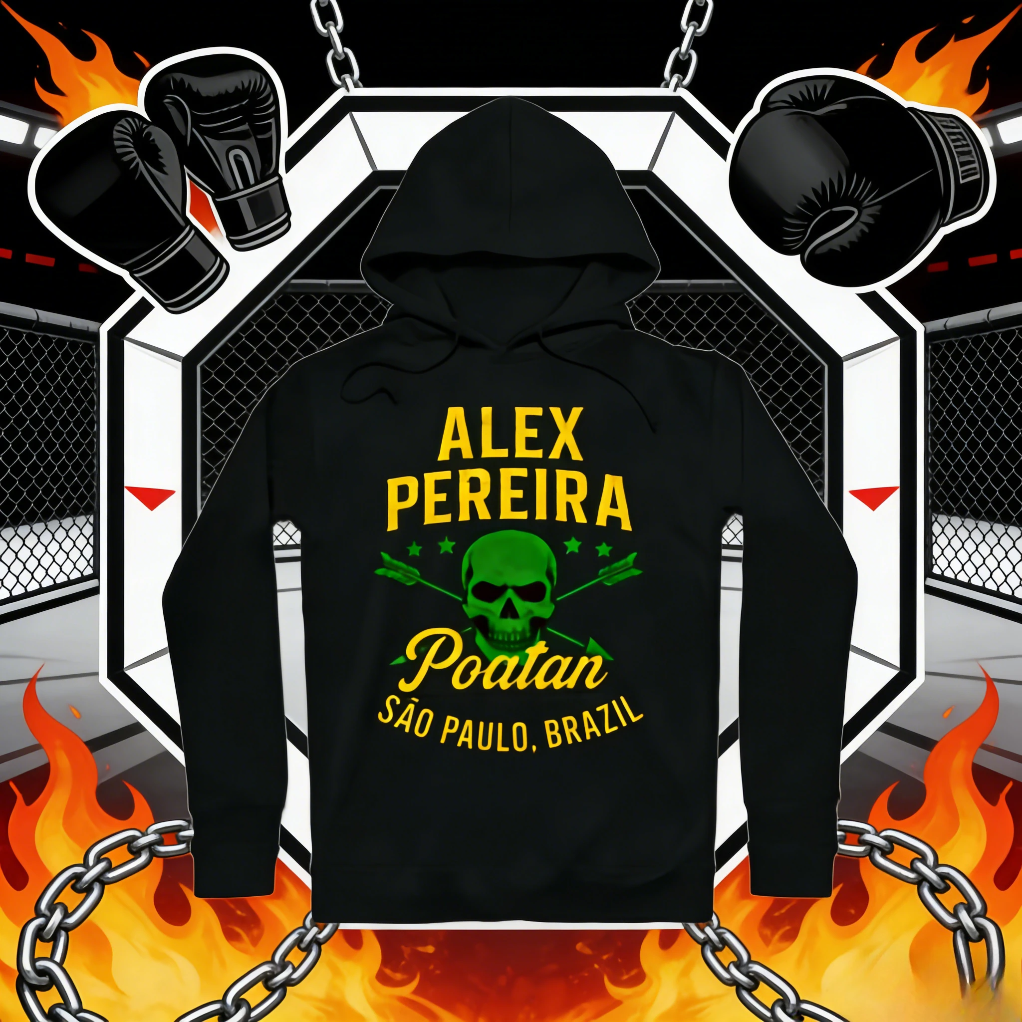 

UFC Alex Pereira Theme 2026, осень/зима, 100% хлопок, свободная повседневная толстовка с принтом, подходит для мужчин и женщин